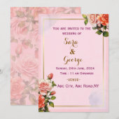 Elegante moderne huwelijksuitnodigingen kaart (Voorkant / Achterkant)