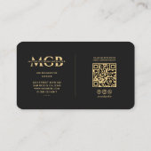 Elegante moderne imker apiarist monogram zwart visitekaartje (Achterkant)