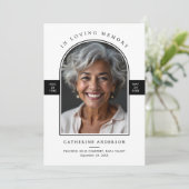 Elegante moderne in liefdevolle geheugen boog foto programmakaart (Staand voorkant)