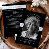 Elegante moderne in liefdevolle geheugen boog foto programmakaart