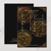 Elegante moderne Indiase restaurant plat menu (Voorkant / Achterkant)