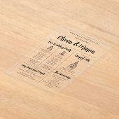 Elegante moderne infographic acryl bruiloft progra acryl uitnodigingen (Laagn)