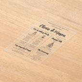 Elegante moderne infographic acryl bruiloft progra uitnodigingen (Laagn)