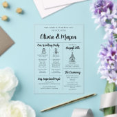 Elegante moderne infographic acryl bruiloft progra uitnodigingen (Insitu (Huwelijk))