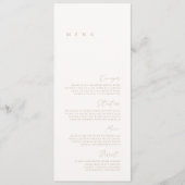 Elegante moderne ivoor & beige bruiloft menu (Voorkant)
