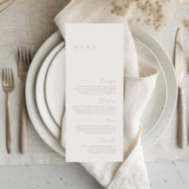 Elegante moderne ivoor & beige bruiloft menu