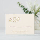 Elegante moderne ivoren RSVP geen post Reservere z (Staand voorkant)