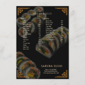 Elegante moderne Japanse sushirestaurant Menu (Voorkant)