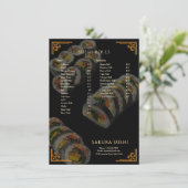 Elegante moderne Japanse sushirestaurant Menu (Staand voorkant)