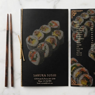 Elegante moderne Japanse sushirestaurant Menu