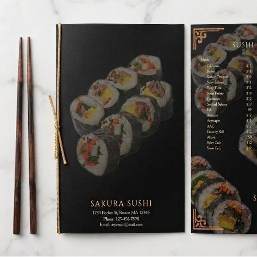 Elegante moderne Japanse sushirestaurant Menu