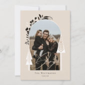 Elegante Moderne Joy Foto Evergreen Kerstboom Feestdagenkaart (Voorkant)