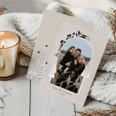 Elegante Moderne Joy Foto Evergreen Kerstboom Feestdagenkaart