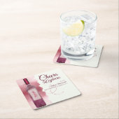 Elegante moderne juichen rode wijn 50ste verjaarda kartonnen onderzetters (Insitu)