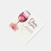 Elegante moderne juichen rode wijn 50ste verjaarda servet (Hoek)