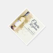 Elegante moderne juichen witte wijn 50e verjaardag servet (Hoek)