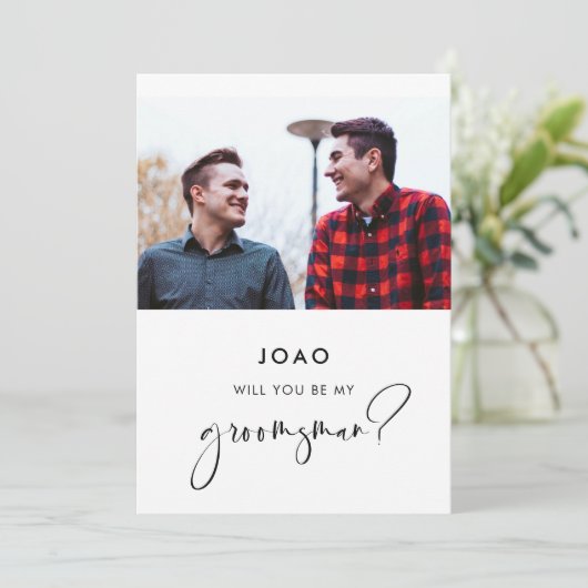 Elegante & moderne kaart voor de getuige van de br (Staand voorkant)