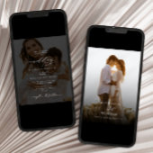 Elegante moderne kalligrafie 2-foto bruiloft kaart