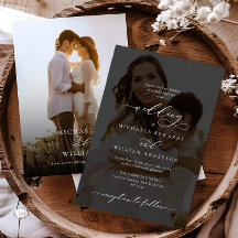 Elegante moderne kalligrafie 2-foto bruiloft