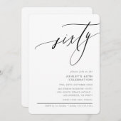 ELEGANTE moderne kalligrafie 60e partij blanco Kaart (Voorkant / Achterkant)