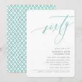 ELEGANTE moderne kalligrafie 60e partij mint groen Kaart (Voorkant / Achterkant)