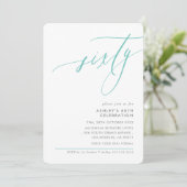 ELEGANTE moderne kalligrafie 60e partij mint groen Kaart (Staand voorkant)