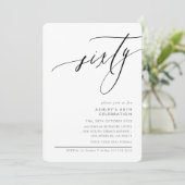 ELEGANTE moderne kalligrafie 60e partij zwart wit Kaart (Staand voorkant)