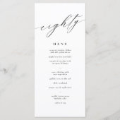 Elegante moderne kalligrafie 80ste verjaardag menu (Voorkant)