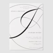 Elegante moderne kalligrafie Ampersand chique brui Vellum Uitnodigingen (Voorkant)