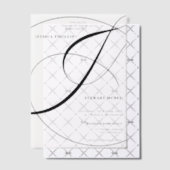 Elegante moderne kalligrafie Ampersand chique brui Vellum Uitnodigingen (Offset (Uitnodiging))