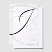 Elegante moderne kalligrafie Ampersand chique brui Vellum Uitnodigingen (Offset)