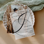 Elegante moderne kalligrafie Ampersand chique brui Vellum Uitnodigingen