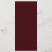 Elegante moderne kalligrafie bloemrijke bordeauxro menu (Achterkant)