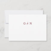 Elegante moderne kalligrafie Bourgondische rode br RSVP Kaartje (Achterkant)