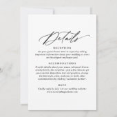 Elegante moderne kalligrafie bruiloft alles in één kaart (Achterkant)