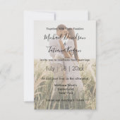 Elegante moderne kalligrafie bruiloft foto overlay kaart (Voorkant)