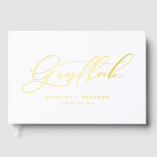 Elegante moderne kalligrafie bruiloft gastenboek
