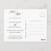 Elegante moderne kalligrafie bruiloft Save the Dat Briefkaart (Achterkant)