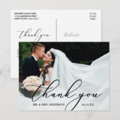 Elegante moderne kalligrafie dank je bruiloft briefkaart (Voorkant / Achterkant)