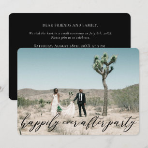 Elegante moderne kalligrafie elopement-huwelijk kaart