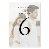 Elegante moderne kalligrafie foto bruiloft kaart (Achterkant)