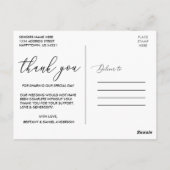 Elegante moderne kalligrafie huwelijksfoto dank je briefkaart (Achterkant)