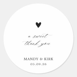 Elegante moderne kalligrafie huwelijksgunst sticke ronde sticker