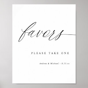 Elegante moderne kalligrafie huwelijksgunsten bord poster