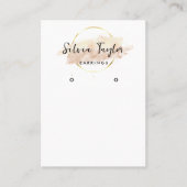 Elegante moderne kalligrafie kunst oorbel display visitekaartje (Voorkant)