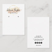 Elegante moderne kalligrafie kunst oorbel display visitekaartje (Voorkant / Achterkant)