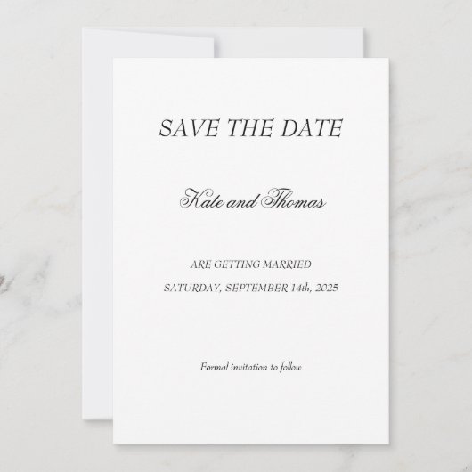 Elegante moderne kalligrafie minimalistische chiqu save the date (Voorkant)