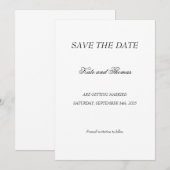 Elegante moderne kalligrafie minimalistische chiqu save the date (Voorkant / Achterkant)