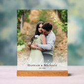 Elegante Moderne Kalligrafie Naam Bruiloft Acryl Bord (Neutraal)