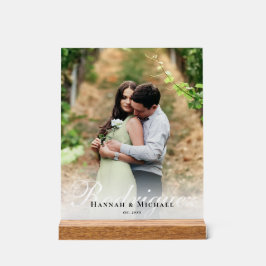 Elegante Moderne Kalligrafie Naam Bruiloft Acryl Bord